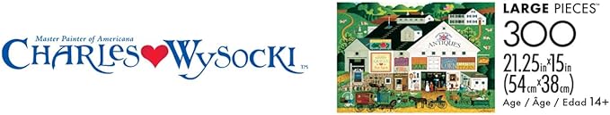 Buffalo Games – Peppercricket Farms - Charles Wysocki - 300 Oversized Piece Jigsaw Puzzle  Large, Oversized Shapes - Great for Adults, Seniors, Family, Kids, Easy to Grip