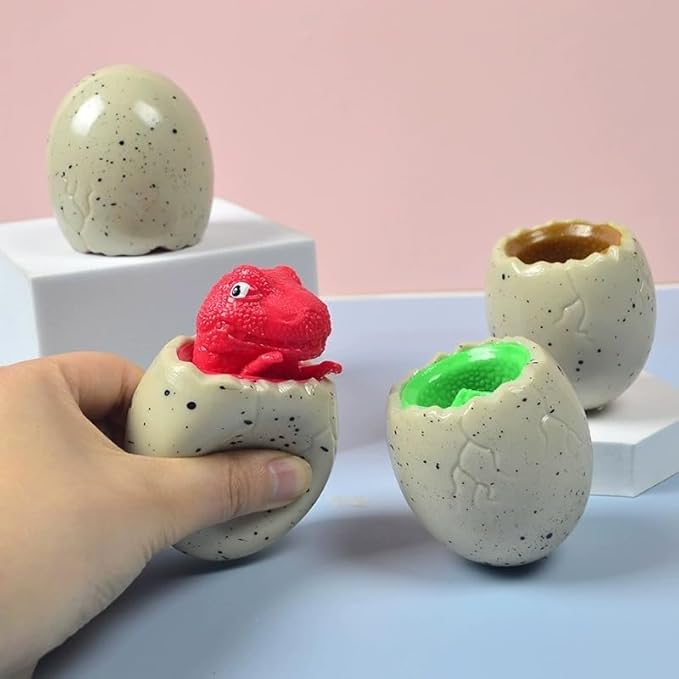 3 PCS Set Squeeze Toys Squishes Toy Decompression Colorful Evil Dinosaur Pop Out Eggs Squeeze Toys,Sensory Fidget Toys,Stress Relief for Kids & Adult Tricky Funny Novelty Toy
