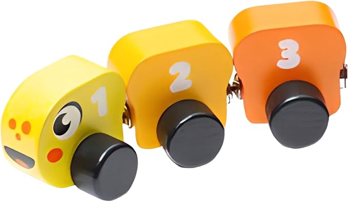 Cubika Wooden Rainbow Caterpillar – Magnetic Sorting Train Toy for Kids Ages 3+– Wooden Learning Toy for Colors, Shapes, and Fine Motor Skills