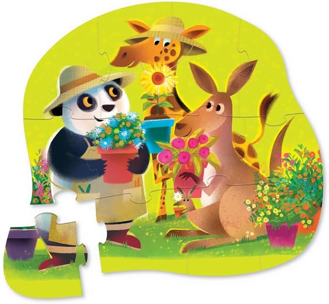 Crocodile Creek Pre-School Jigsaw Puzzle, 12 Piece for Kids 2 Years and Up, Heavy-Duty Square Box for Storage, Finished Puzzle Size 12 x 19 inches, Flower Power