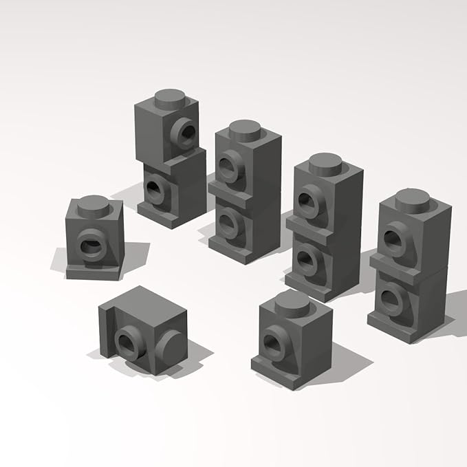 Classic Building Brick Bulk, 1x1 with Headlight 120 Piece, Compatible with Lego Parts and Pieces: (Color:Dark Gray)