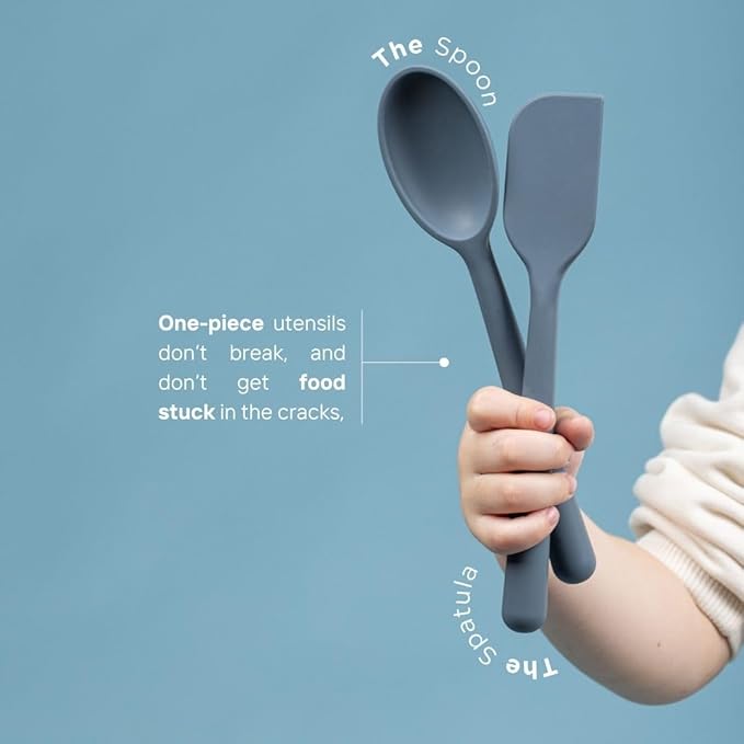 Tampoco Real Kids Cooking & Baking Set – Montessori Kitchen Tools for Real Cooking with Food-Safe Silicone Utensils – Functional & Fun Gift for Young Chefs
