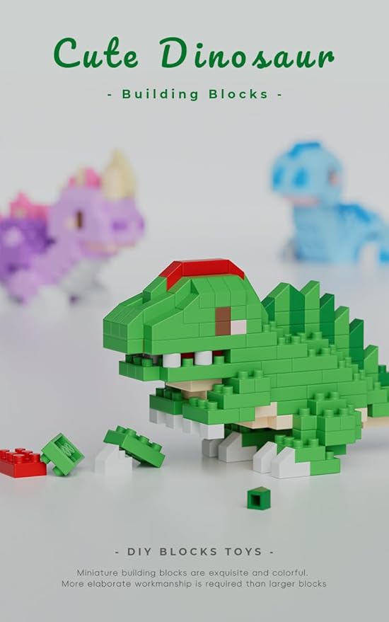 Triceratops Cute Dinosaur Animals Creature Building Toy Blocks Ancient Creatures Life Mini Bricks Micro Building Toys