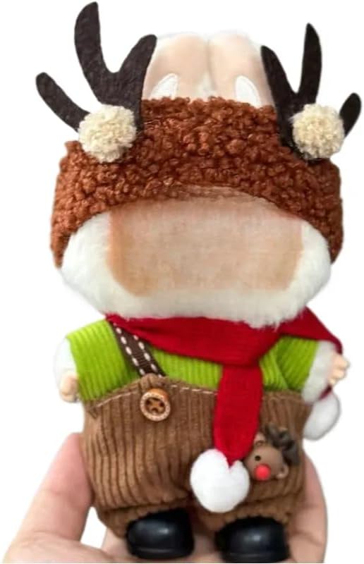 17cm Doll Clothes Outfit Dress Up Suitable for 6.7 inch Hight , Accessories Suit No Doll Only Clothing Christmas Set 有17-181 1hat+1pant+1shoes+1 top+1scarf