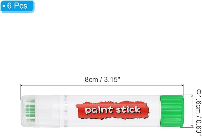 PATIKIL Tempera Paint Sticks, 6 Pcs Solid Tempera Paints Sticks Washable Bulk Markers Pen Quick Drying for Artists Beginners Art Supplies, Light Green