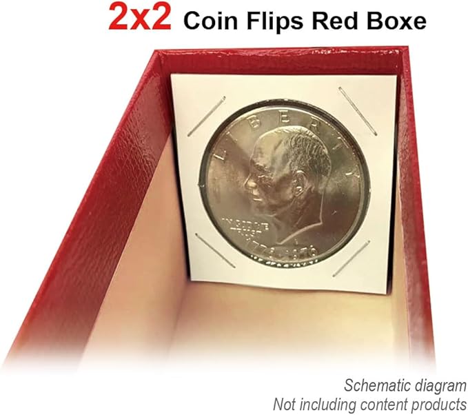 GRAND ORANGE Lots of 10 2x2 9 Inch Coin Red Boxes Storage Case
