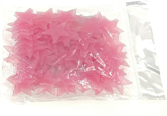 Glow in The Dark Stars Sticker Luminous Stars Wall Ceiling Pasters(100pcs,Pink,1.2 Inches)