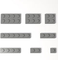 100 Pieces Classic Building Plate Assortment Pack, 8 Sizes Small Baseplates Multipacks, Compatible with Lego Parts and Pieces, Small Plate for Building(Color:Dark Gray)
