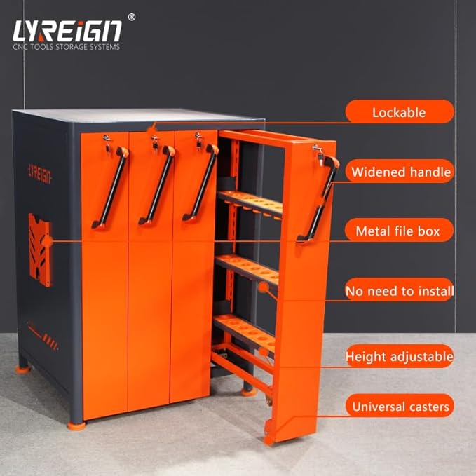 CNC Tool Holder Vertical Drawer Cabinet, Multi-Purpose CNC Tool Storage Cabinets, CNC Tool Storage System Material Equipment for Warehouse Workshop Use