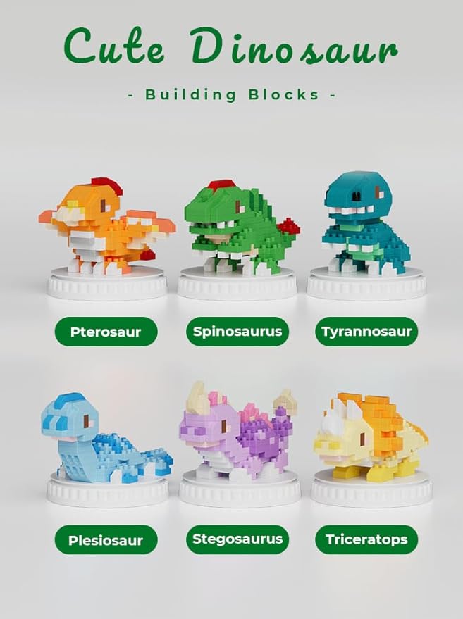 Spinosaurus Cute Dinosaur Animals Creature Building Toy Blocks Ancient Creatures Life Mini Bricks Micro Building Toys