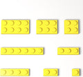 100 Pieces Classic Building Plate Assortment Pack, 8 Sizes Small Baseplates Multipacks, Compatible with Lego Parts and Pieces, Small Plate for Building(Color:Yellow)