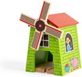 Bigjigs Rail Country Windmill Toy Train Tunnel - Bigjigs Train Accessories, Wooden Train Track Accessories, Windmill for Train Set, Trains for Kids