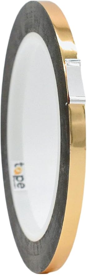 WOD MPFT2 Gold Metalized Polyester Mylar Film Tape with Acrylic Adhesive, 1/8 inch x 72 ft. Vibrant Mirror Gold Tape, Decor Tape for Detailing Accent Wall, Graphic Arts, Car and Boat Trim