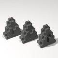 Classic Building Rock Bulk, Rockery Panel 3x8x7 Medium Symmetric 20 Piece, Compatible with Lego Parts and Pieces: (Color:Dark Gray)