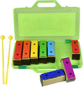 ENNBOM Xylophone Glockenspiel 8 Notes Chromatic Resonator Bells with Green Case