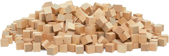 DIY Wooden Cubes 1/2-inch, Pack of 5000 Small Blank Wooden Blocks, Unfinished Wood Blocks for Crafts, STEM, Dice, and Building Blocks for Stacking, by Woodpeckers