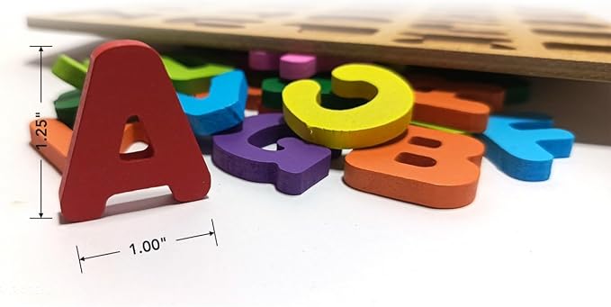 ABC Wooden Pegged Puzzle Set of 3- Uppercase, Lowercase Letters & Numbers Learning Toy for Kids | Educational Alphabet & Number Matching Game | Montessori Wooden Peg Puzzle for Toddlers & Preschoolers