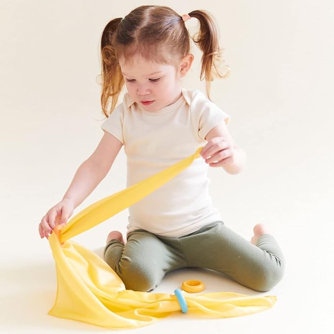 Sarah's Silks Mini Playsilks | Solid Colors | Creative Waldorf Toys for Education and Open-Ended Play (Set of 6 Primary)