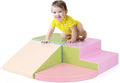 Costzon Climbing Toys for Toddlers, 4 Pieces Climb and Crawl Foam Kids Building Blocks for Children Development & Indoor Active Play, Soft Play Set for Newborn Infant Baby (Light Green & Blue & Pink)