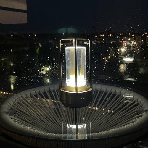 Klarako Crystal Lantern Lamp – Modern Cordless Rechargeable Bedside & Outdoor Light, Portable Wireless Lamp – Dimmable Touch Control – Luxury Living Room & Hotel-Style Lighting (Silver, 10-Pack)