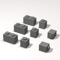 Classic Building Brick Bulk, 1x1 260 Piece, Compatible with Lego Parts and Pieces: (Color:Dark Gray)
