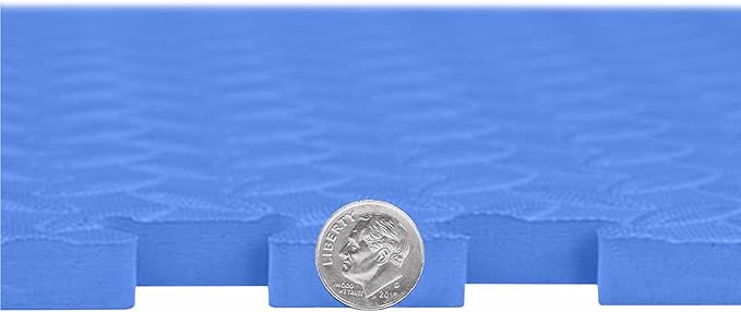 IncStores 1/2 Inch Thick Diamond Soft Foam Flooring Tiles | High-Density Interlocking Foam Tiles for Rugged Style in Your Home Gym, Playroom, and More | Blue, 9 Tiles