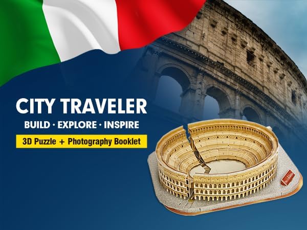 CubicFun 3D Puzzle for Adults Kids Rome Colosseum Jigsaw Italy Architecture Model Kits DIY Toys with Booklet Birthday Gift for Boys Girls Age 8+, 131 Pieces Valentine's Day Gift Easter Gifts Puzzles