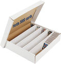 CROSSDESIGN Graded Card Storage Box Sport Trading Card Corrugated Cardboard Holder Container Holds 5000 Count(White Corrugated Paper)