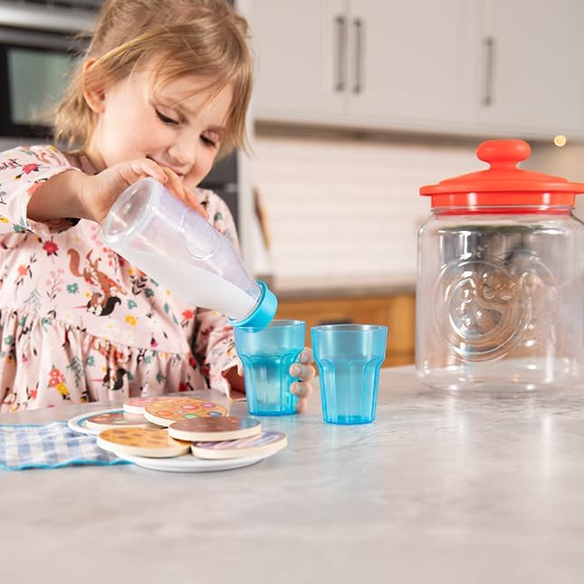 Fat Brain Toys Pretendables Milk and Cookies Set - Pretendables Milk and Cookies Set - New Pretend Play & Imaginative Play for Ages 3 to 10