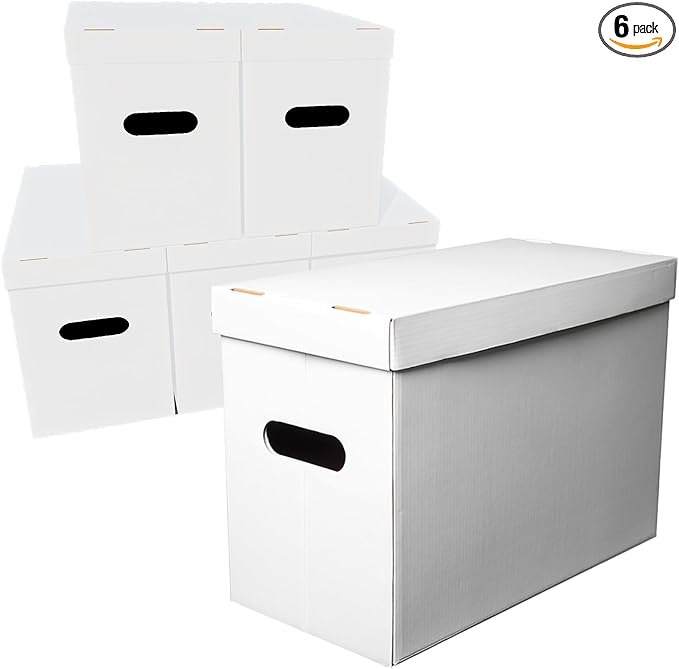 NUMINA Comic Book Boxes – 6 Pack Short Boxes | Fits 150–175 Comics | Comic Book Storage Organizer for Silver & Current Age | Durable Stackable Cardboard Box