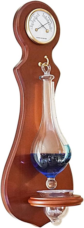 Ambient Weather BA212 Wall Mounted Weather Station with Thermometer, Hygrometer, and Barometer - Cherry Finish
