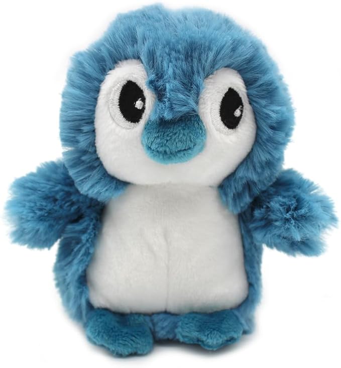 Les Déglingos Les Ptipotos by Glissou The Penguin Mummy Baby – Soft Plush – Ideal Newborn Gift – Blue – 16 cm