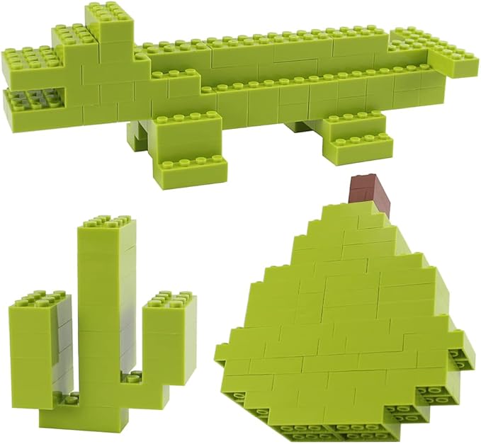 Feleph 100pcs 2x4 Bricks Lime Pieces Parts Classic Building kit Creative Play Set Blocks Toy Accessories Basic Compatible with 3001 Major Brands