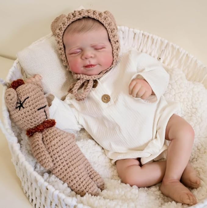 Realistic Reborn Baby Dolls-18 Inch Real Life Baby Dolls Girl Lifelike Baby Doll with Accessories for 3+ Years Old (Brown)