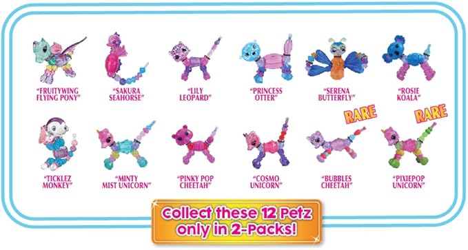 Twisty Petz 2-Pack Ticklez Monkey - Includes 2 Collectible Petz: 1 You See, 1 Surprise! Adorable, Collectible petz Transform into Friendship Bracelets. for Girls 6-12