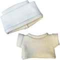 17cm/6.7in Clothes Set for Dolls - Cute Hat & Overalls Outfit, Soft Premium Fabric Dress Up Accessories Suit, Easy On/Off, NO Doll Included (White)