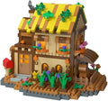 Garden Mini Wood Cabin Micro Building Set with LED Light Wooden Forest House Block Toy with Tree Log Stem Houses Construction Model for Adults Teens Birthday Gift