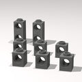 Classic Building Brick Bulk, Brick 1x1 with Hole Opposite 120 Piece, Compatible with Lego Parts and Pieces: (Color:Dark Gray)