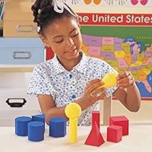 Learning Resources Hands-On Soft Geosolids, Soft Foam 3D Shapes, Set of 12, Ages 5+