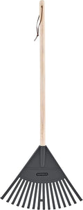 Pack of 2 Kids Rake with Hardwood Handle, Durable Plastic Head to Sweep Leaves in Lawn and Tidying Up The Garden, 34" (Grey)