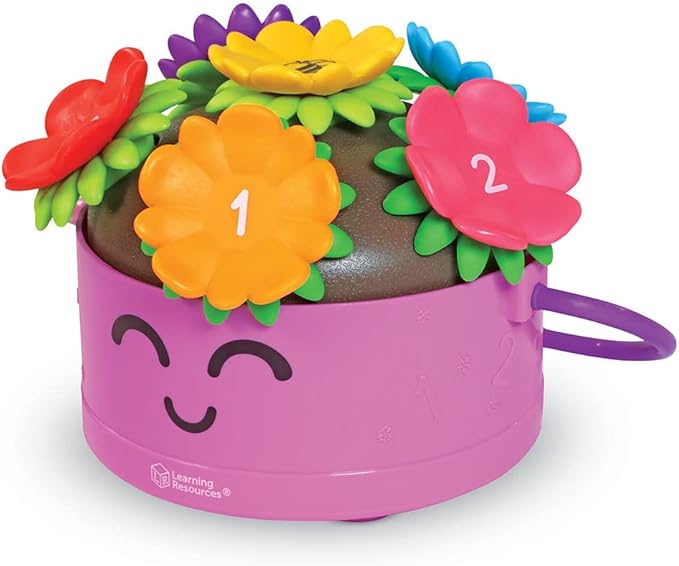 Learning Resources Poppy The Count & Stack Flower Pot - 15 Pieces, Fine Motor Skills Toys for Toddlers, Preschool Toys, Ages 18+ Months,Easter Basket Stuffers