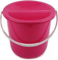 Plastic Coin Collection Bucket with Removable lid and Handle Charity Donation Collection Money Box Pail for Fundraising with top Slot for Tickets raffles and Money 7.5" Hx8.3 Diameter(Pink) 4 Pack