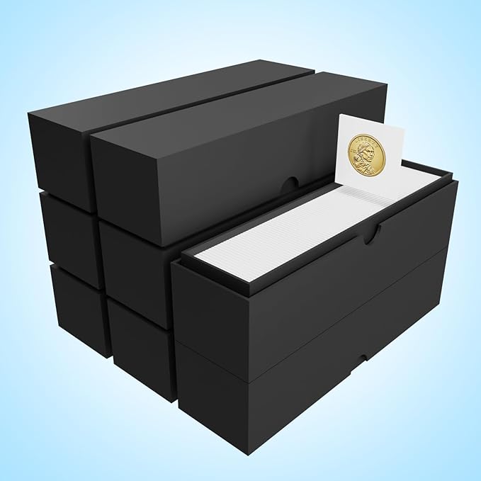 8 Pcs Coin Storage Box - 2"× 2" Coin Holders Boxes, Coin Slab Storage Box, Coin Holders for Collectors, Coin Collecting Supplies, Protect Collecting Coin Flips for Cardboard Cases