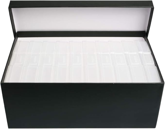 novelinks Photo Case 4" x 6" Photo Storage Box - 10 Inner Picture Storage Container (Black, 2 Pack)