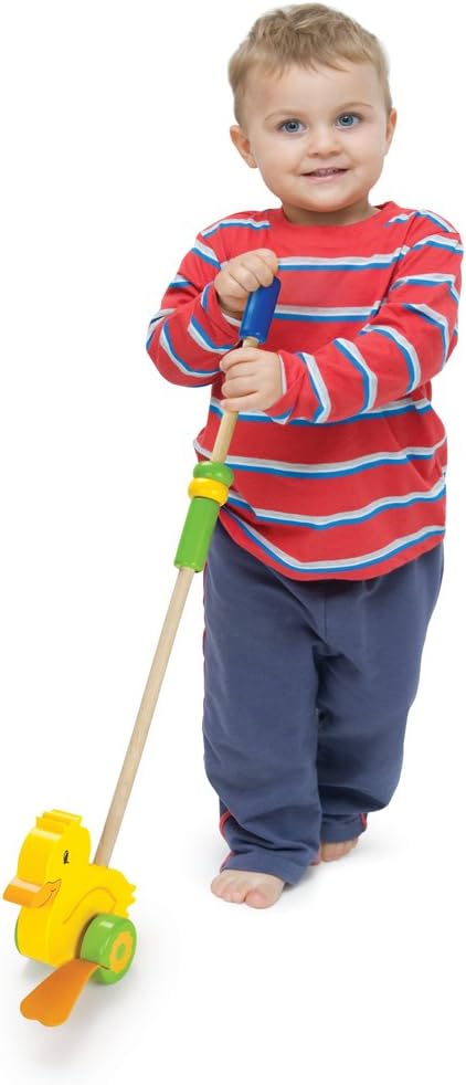 Wooden Wonders Push-n-Pull Waddling Duckling with Rubber Feet by Imagination Generation