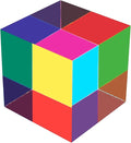 CMY Mixing Color Cube, 60mm (2.36 inch) Colorful Acrylic Glass Cube Prism, Multi-Color Physics Toy and Desktop Decor, 6cm