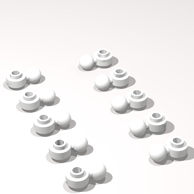 Classic Building Plate Bulk, Round 1x1 with Tow Ball with Shaped Hole 260 Piece, Compatible with Lego Parts and Pieces: (Color:White)