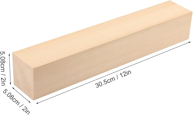 6 Pack Basswood Carving Blocks, 12x2x2 Inches Basswood Blocks for Beginner to Advanced Carvers, Ideal for DIY Projects and Gifts, Soft and Smooth, Easy Whittling and Carving by GNIEMCKIN