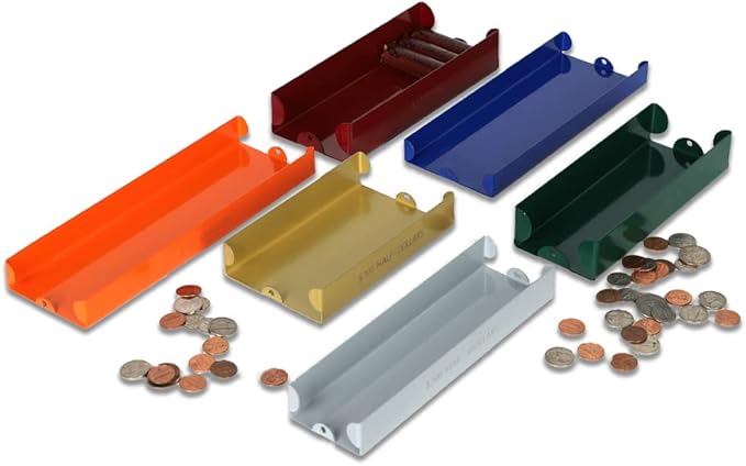 BankSupplies Nickel Coin Stackable Sorting Metal Money Tray - Blue - $20 Capacity - Money Organizer - Color Coded to Federal Reserve Standards