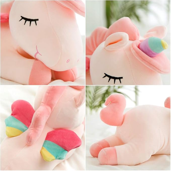 Unicorn Stuffed Animal, Soft Unicorn Plush Hugging Pillow Toy Gifts for Kids (Pink, 19.6 in)